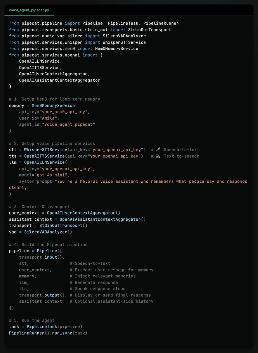 Voice agents powered by Mem0